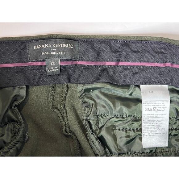 Banana Republic Sloan Curvy Fit Mid Rise Ankle Trousers Pants 12 Green - Picture 2 of 10